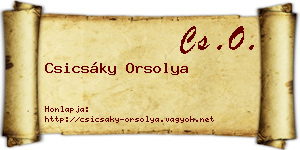 Csicsáky Orsolya névjegykártya