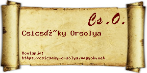 Csicsáky Orsolya névjegykártya